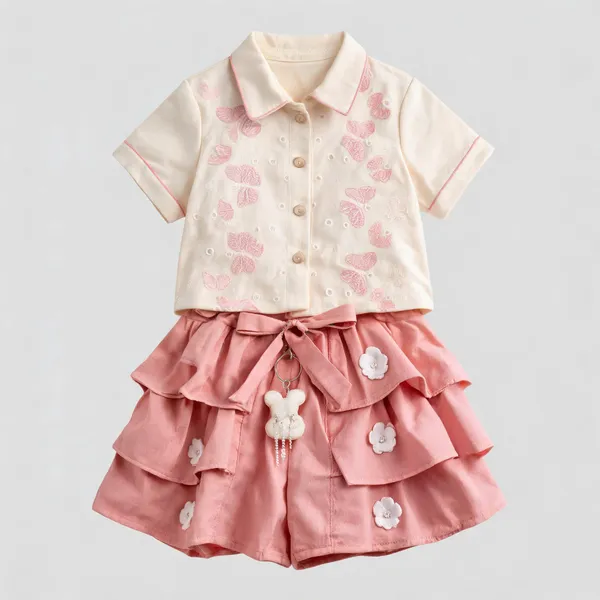 Pink_Printed_Shirt_And_Layered_Skirt_Set_For_Girls