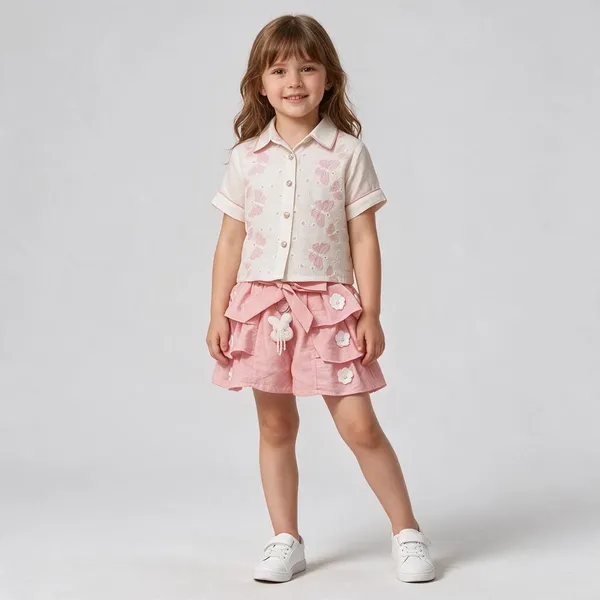 Pink_Printed_Shirt_And_Layered_Skirt_Set_For_Girls