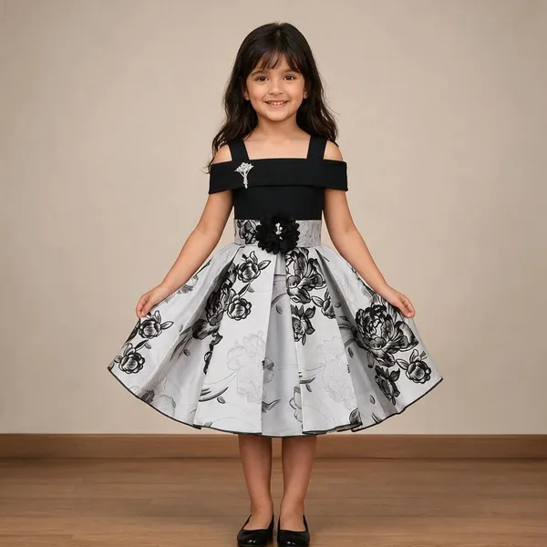 Black_Floral_Print_Party_Dress_for_Girls