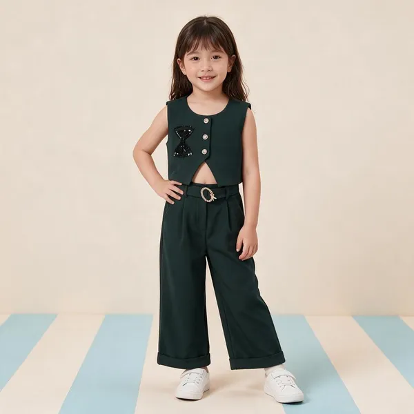 Green_And_Black_Partywear_Co_Ord_Set_for_Girls