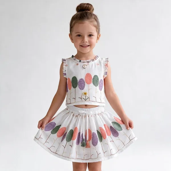 White_Digital_Print_Two_Piece_Dress_for_Girls