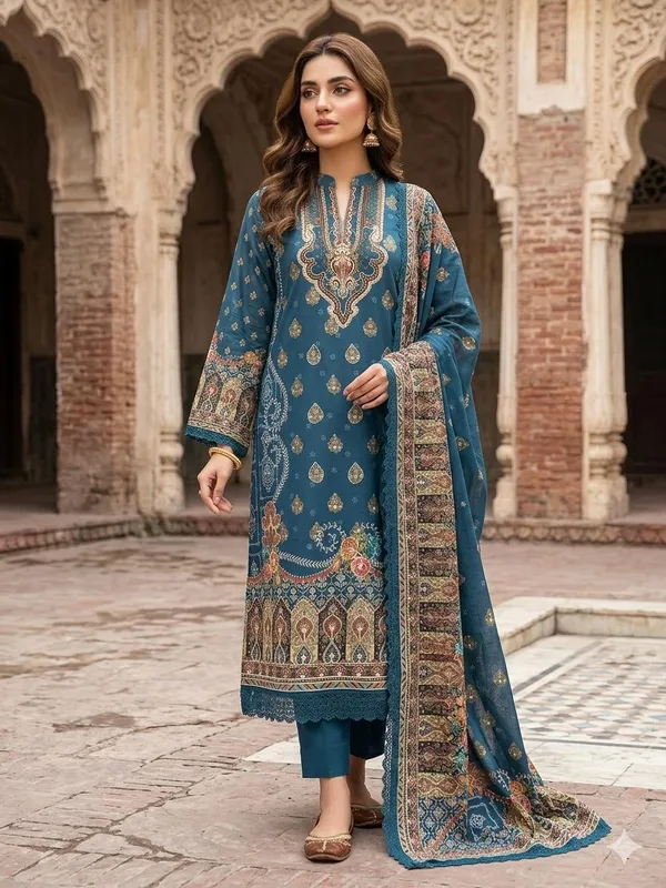 Teal_Printed_Straight_Kurta_Set_for_Women