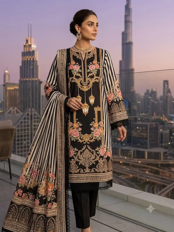 Black_Floral_Print_Three_Piece_Suit_Set_for_Women