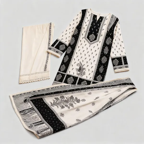 Cream_Muslin_Printed_Unstitched_Suit_Set_For_Women