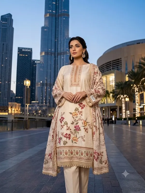 Beige_Floral_Printed_Straight_Kurta_Set_for_Women