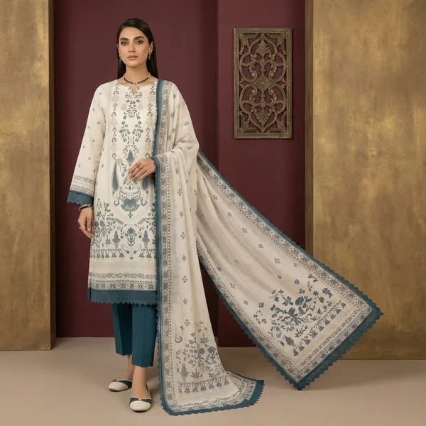 Cream_Muslin_Ethnic_Unstitched_Suit_Set_For_Women