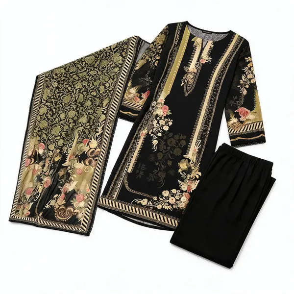 Black_Muslin_Printed_Unstitched_Suit_Set_For_Women