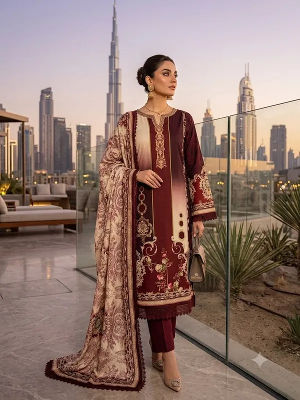 Maroon_Embroidered_Kurta_Set_for_Women