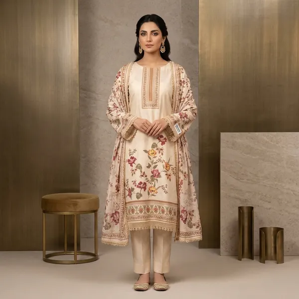 Beige_Muslin_Floral_Printed_Unstitched_Suit_Set_For_Women