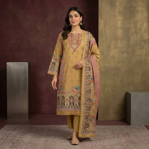 Mustard_Muslin_Printed_Unstitched_Suit_Set_For_Women