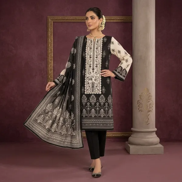 Black_Muslin_Straight_Unstitched_Suit_Set_For_Women