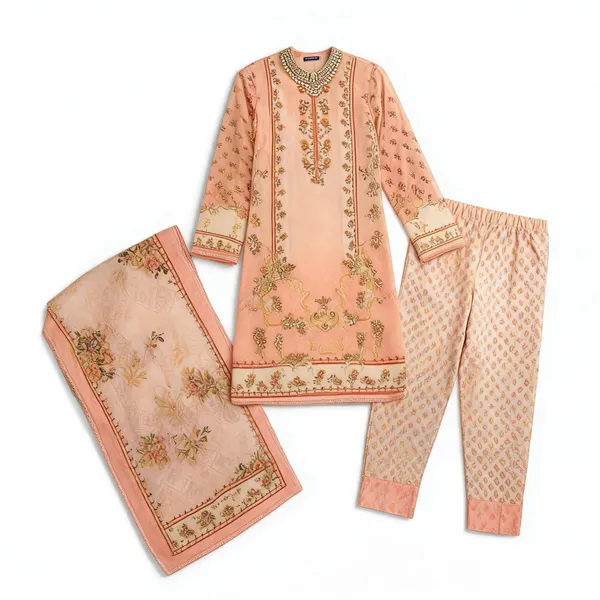Peach_Muslin_Embroidered_Unstitched_Suit_Set_For_Women