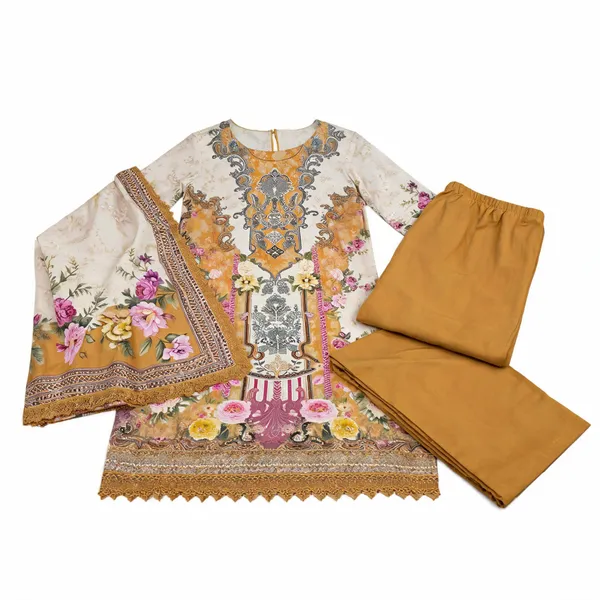 Cream_Muslin_Floral_Print_Straight_Unstitched_Suit_Set_For_Women