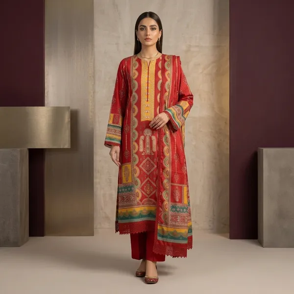 Red_Muslin_Straight_Unstitched_Suit_Set_For_Women