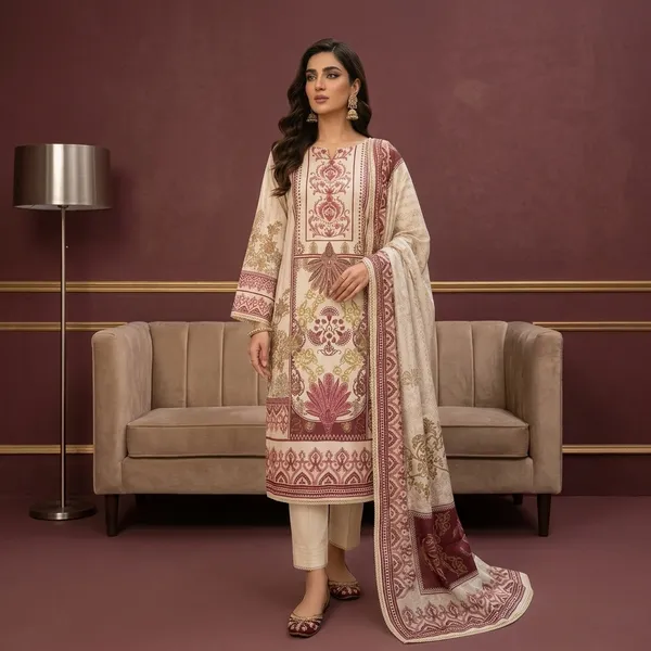 Cream_Muslin_Printed_Unstitched_Suit_Set_For_Women