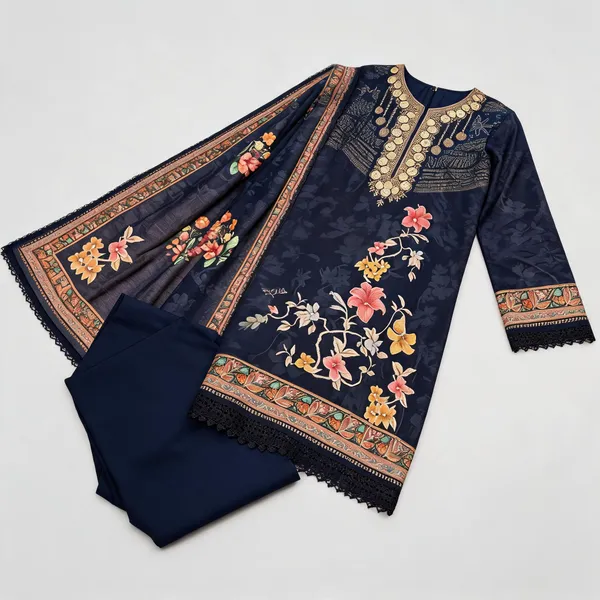 Navy_Muslin_Floral_Embroidered_Unstitched_Suit_Set_For_Women