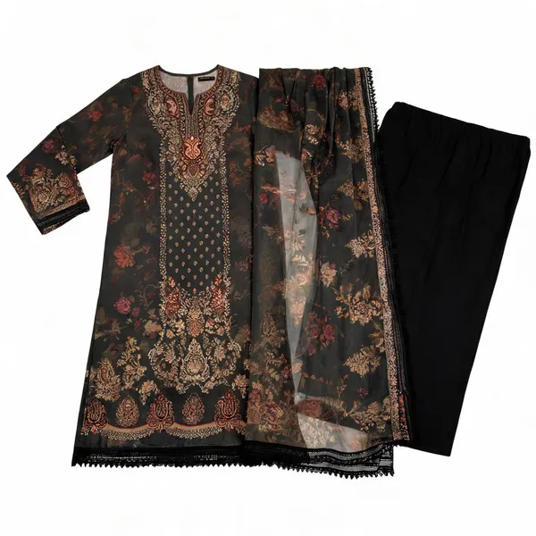 Black_Muslin_Straight_Unstitched_Suit_Set_For_Women