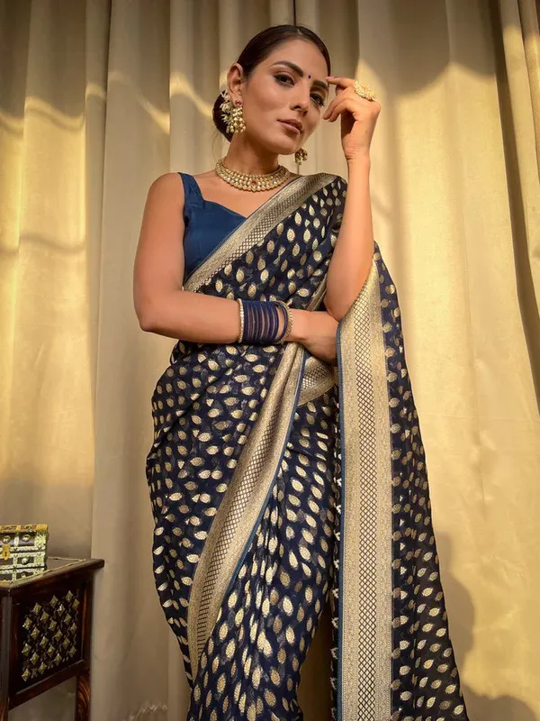 Navy_Blue_Printed_Saree_for_Women