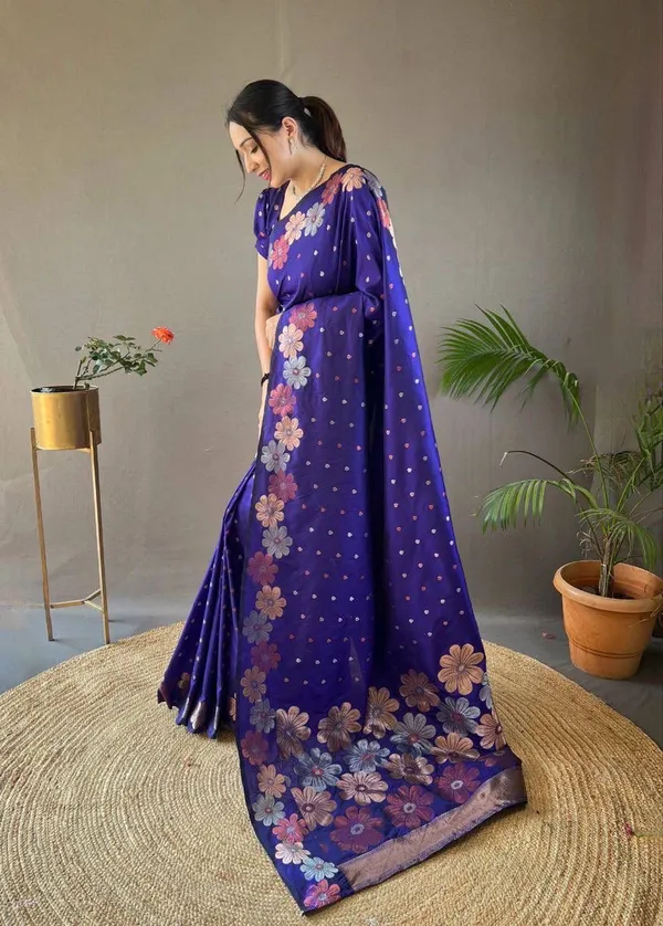 Blue_Floral_Print_Saree_for_Women