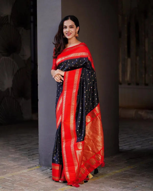 Red_And_Black_Traditional_Saree_for_Women