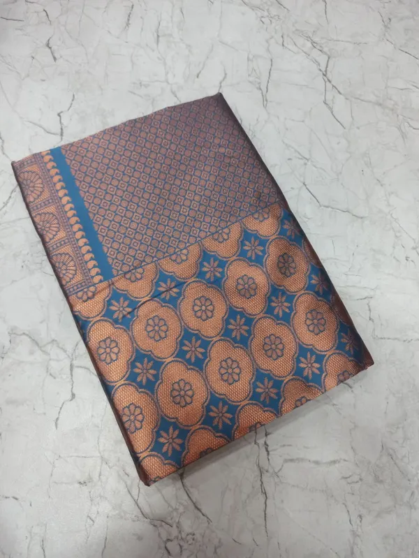 Blue_Woven_Floral_Saree_for_Women
