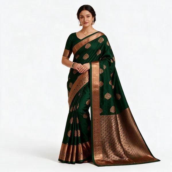 Green_Woven_Ethnic_Saree_For_Women