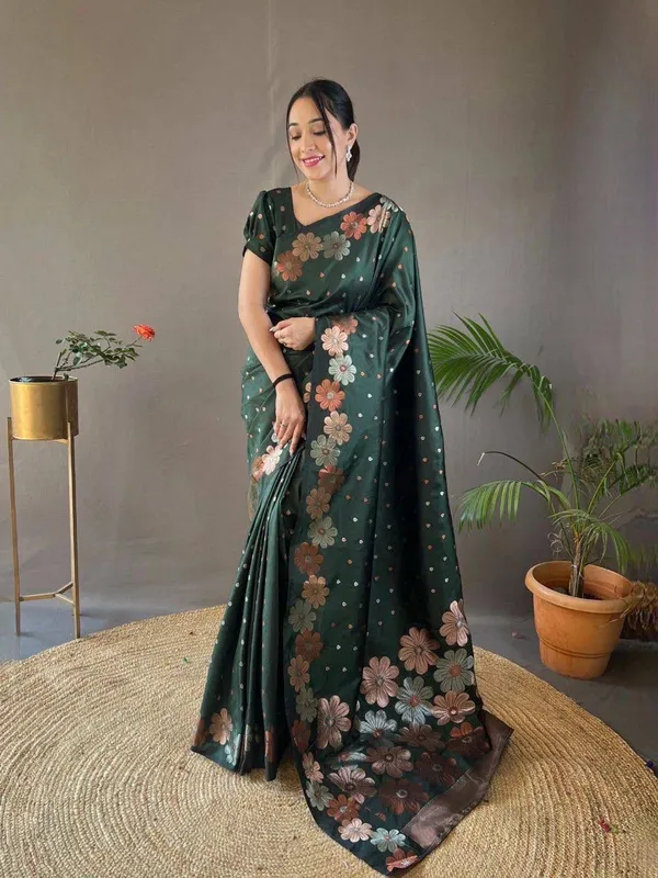 Green_Floral_Print_Saree_for_Women