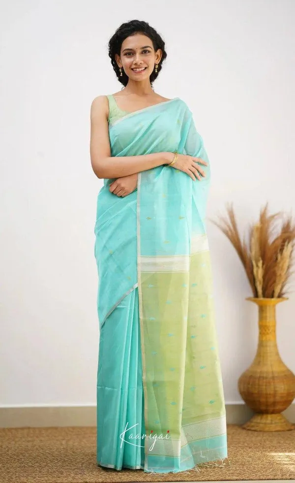Aqua_Sheer_Draped_Saree_for_Women
