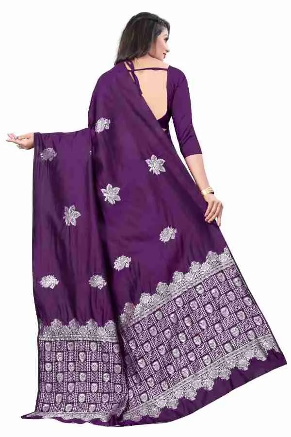 Purple_Floral_Border_Saree_for_Women