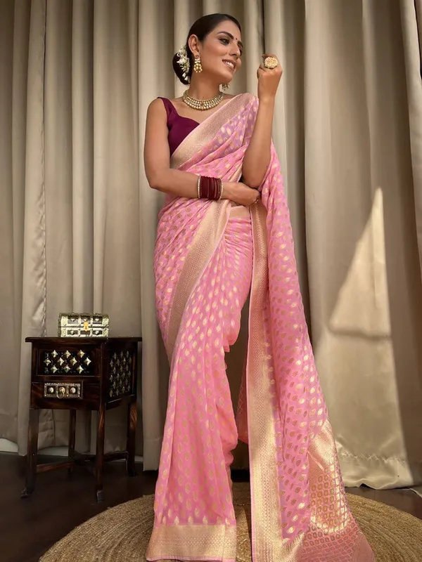 Pink_Gold_Motif_Traditional_Saree_for_Women