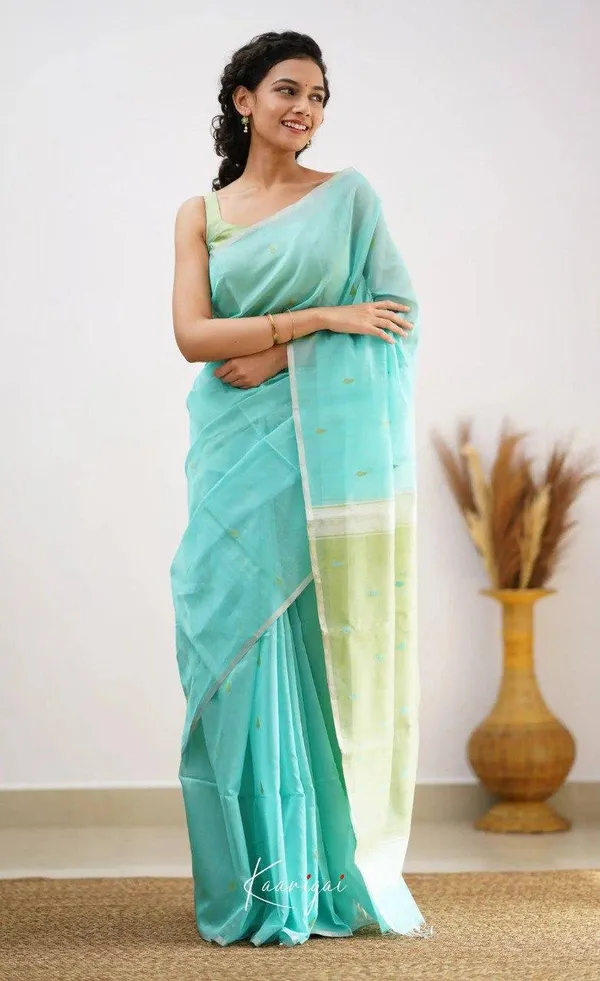 Aqua_Sheer_Draped_Saree_for_Women
