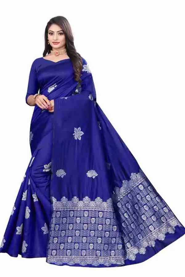 Blue_Floral_Print_Saree_for_Women