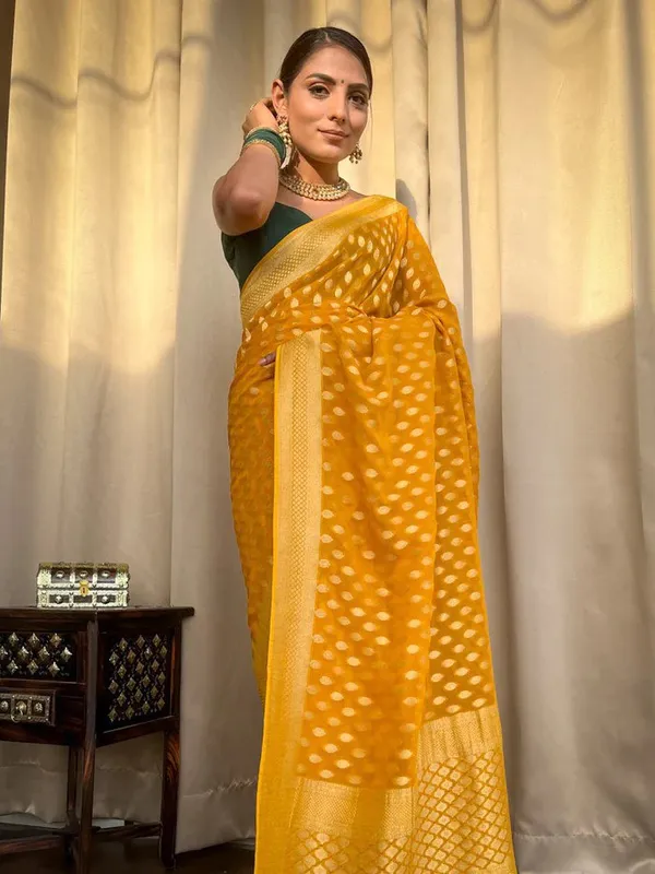 Yellow_Woven_Saree_for_Women