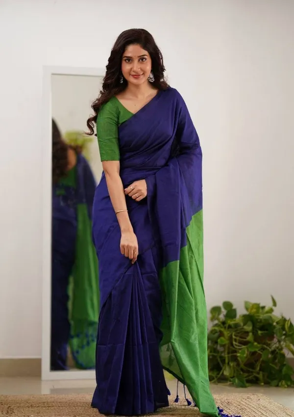 Blue_And_Green_Saree_for_Women