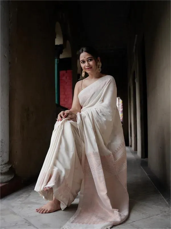 Ivory_Woven_Border_Saree_for_Women
