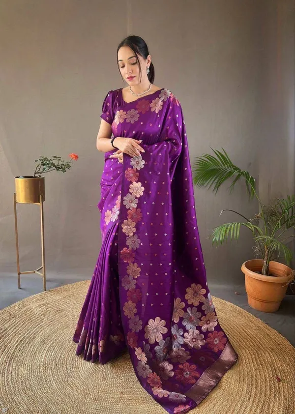 Purple_Floral_Print_Saree_for_Women