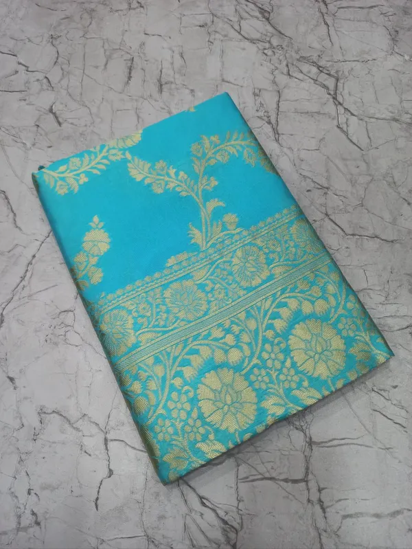 Turquoise_Floral_Saree_for_Women