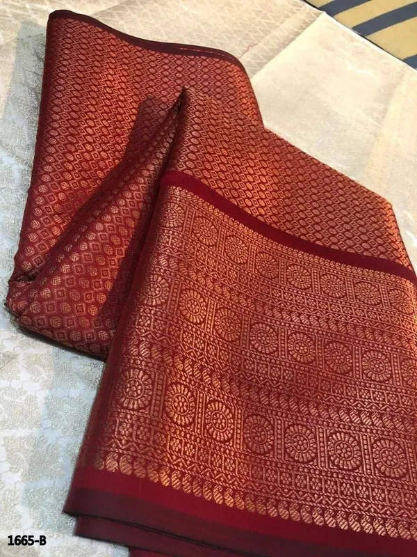 Rust_Red_Jacquard_Floral_Saree_for_Women
