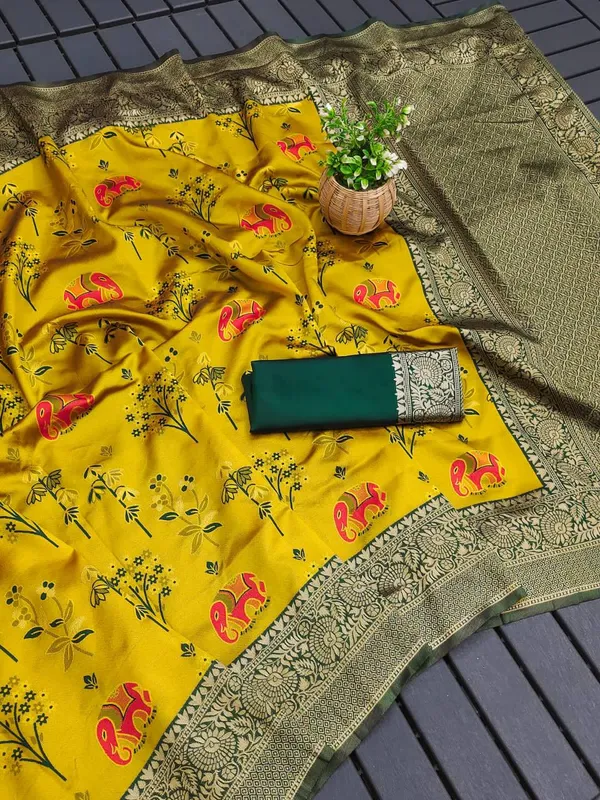 Yellow_Printed_Saree_for_Women