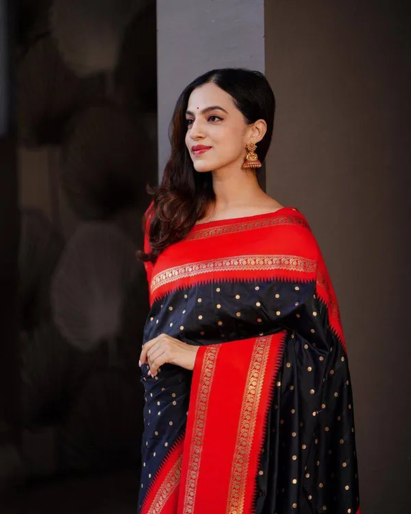 Red_And_Black_Traditional_Saree_for_Women