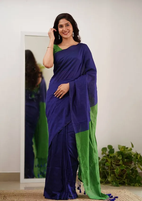 Blue_And_Green_Saree_for_Women