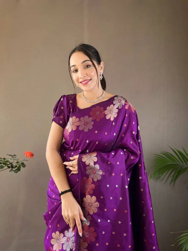 Purple_Floral_Print_Saree_for_Women