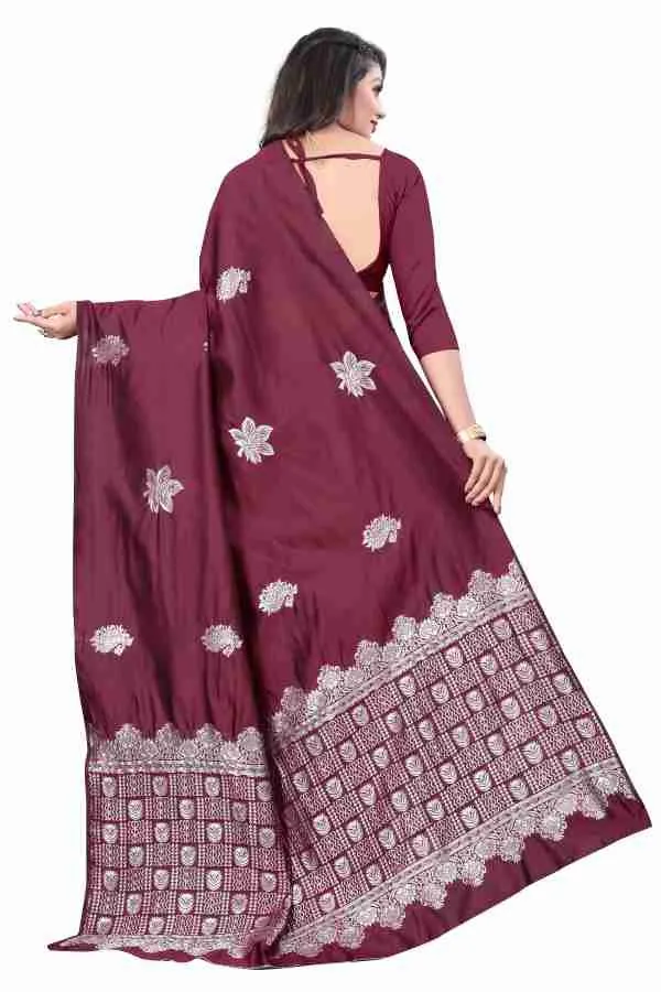 Maroon_Floral_Print_Saree_for_Women