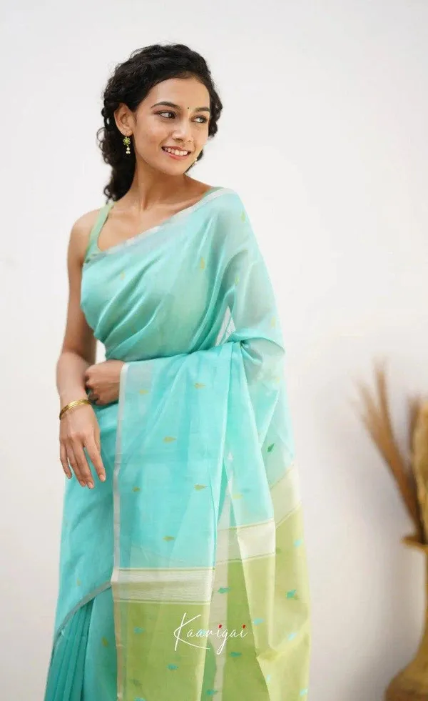 Aqua_Sheer_Draped_Saree_for_Women