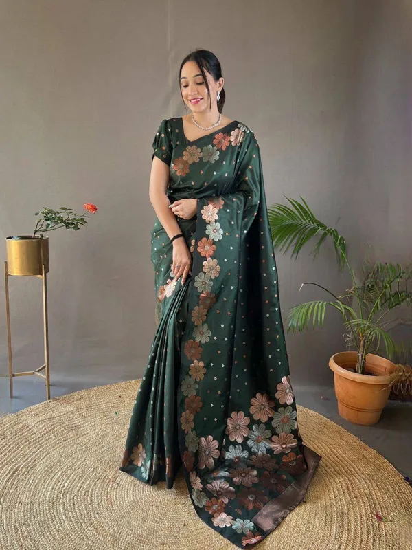 Green_Floral_Print_Saree_for_Women