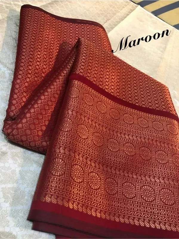 Rust_Red_Jacquard_Floral_Saree_for_Women
