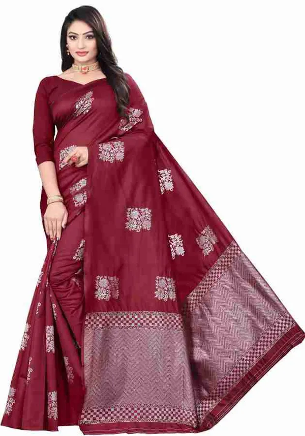 Maroon_Printed_Saree_for_Women