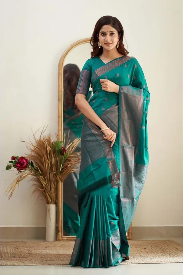 Teal_Woven_Traditional_Saree_for_Women
