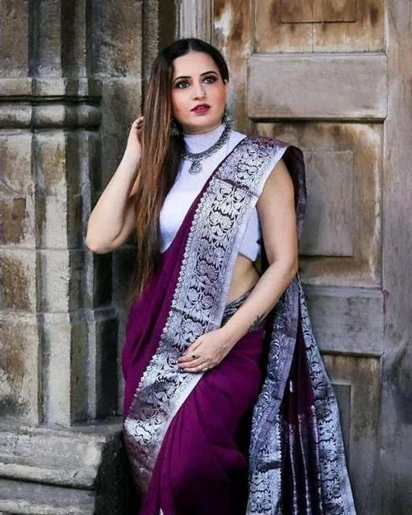 Purple_Patterned_Saree_for_Women