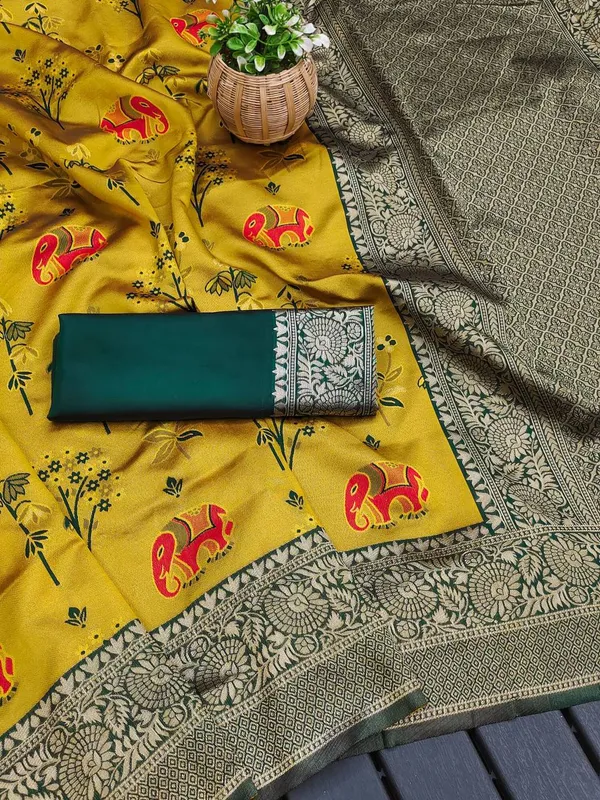 Yellow_Printed_Saree_for_Women